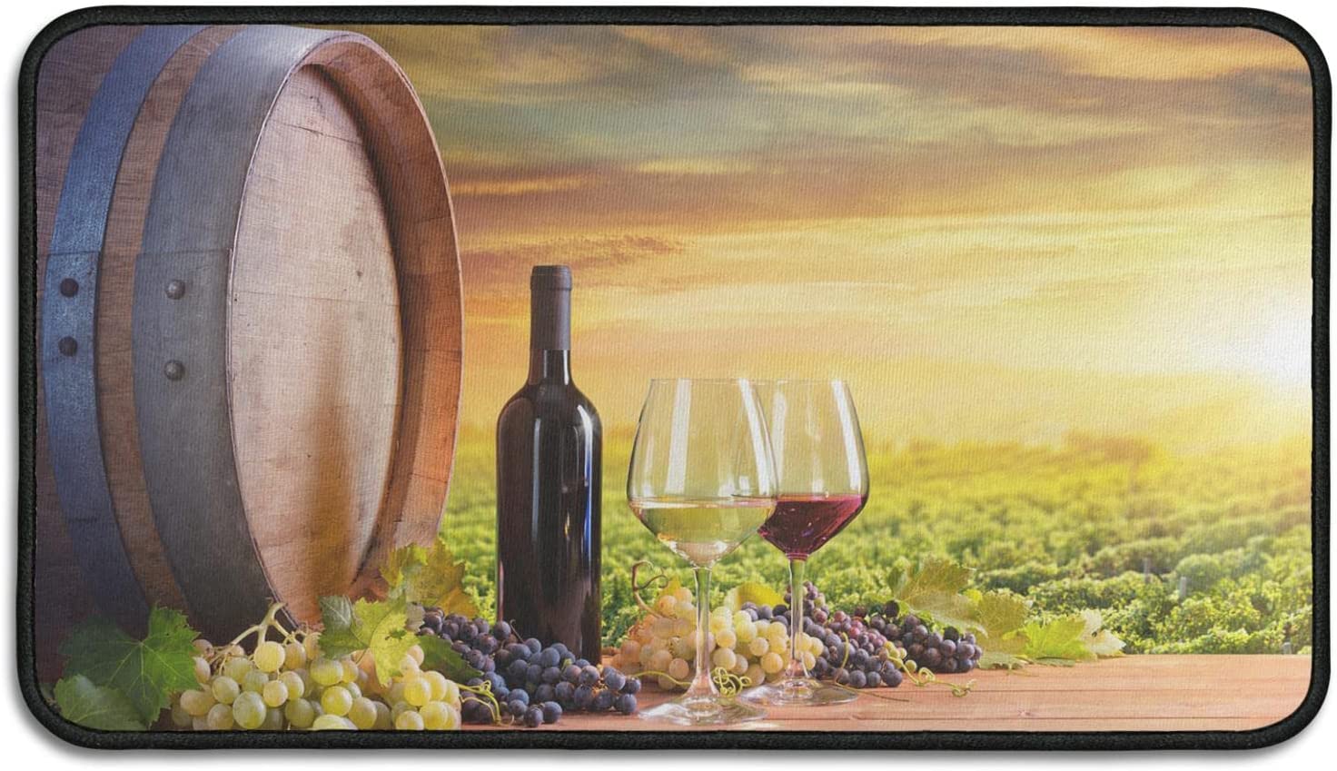 aoselan Wine Kitchen Rugs and Mats , Farmhouse Red Wine NonSlip