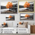 thumbnail image 4 of Designart "Shades Of Gray on an Orange Lake" Lake House Cottage Floater Framed Wall Art Living Room, 4 of 7
