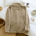 thumbnail image 7 of BXJX Womens Fleece Jackets, Long Sleeve Stripe Stand Collar Zip up Fall Spring Tops Coffee Size L, 7 of 7