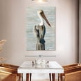 thumbnail image 3 of Elephant Stock Classic Brown Pelican Wall Art - Vertical Canvas Wall Art - Living Room Wall Decor - Animal Canvas - Brown And Blue Decor By Stellar Design Studio - 34" x 51", 3 of 8