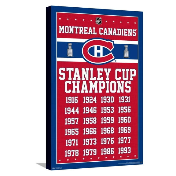 NHL Montreal Canadiens Champions 13 Canvas Wall Poster, 14.725" x 22.375"