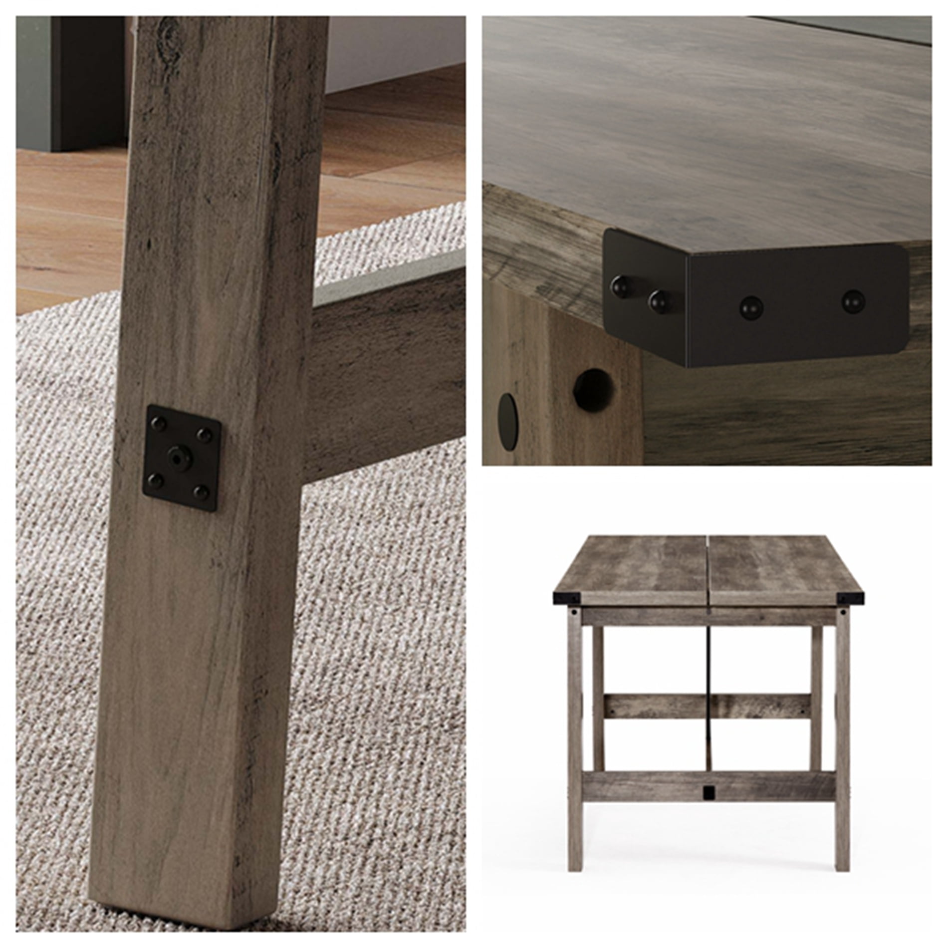 WAMPAT Modern Dining Room Table，67.7 Inch Rectangular Wood Kitchen Table for 6 Person