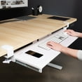 thumbnail image 4 of VIVO White Extra Long Clamp-on Computer Keyboard and Mouse Under Desk Slide Tray, 4 of 7