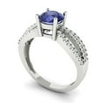 thumbnail image 2 of 1.27 ct Round Cut Simulated Tanzanite Solitaire with Accents Engagement Ring for Women in 14K White Gold, 2 of 5
