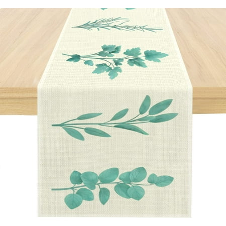 

Sage Table Runner Farmhouse Table Runners Spring Summer Fall Floral Plants Leaves Holiday Kitchen Long Dining Table Decoration for Home Party Decor 14 x 72 Inch Eucalyptus Leaf Sage Green Table Runner