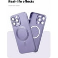 thumbnail image 6 of Magnetic Case for iPhone 15 Pro Max Phone Case for Women - Matte Luxury Soft Metallic Luster Design with Camera Lens Protector, Compatible with MagSafe for iPhone 15 Pro Max - Purple, 6 of 8