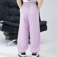 thumbnail image 5 of Diufon Kids Pants Summer Casual Drawstring Waist Cropped Pants Lightweight Sport Running Trousers with Pockets, 5 of 8