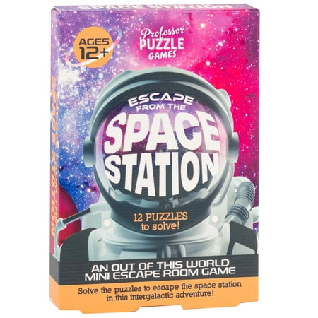 Professor Puzzle: Escape From The Space Station - An Out Of This World Mini Escape Room Game 12 Picture-Maze-Solution Puzzles Ages 12+ 1+ Players