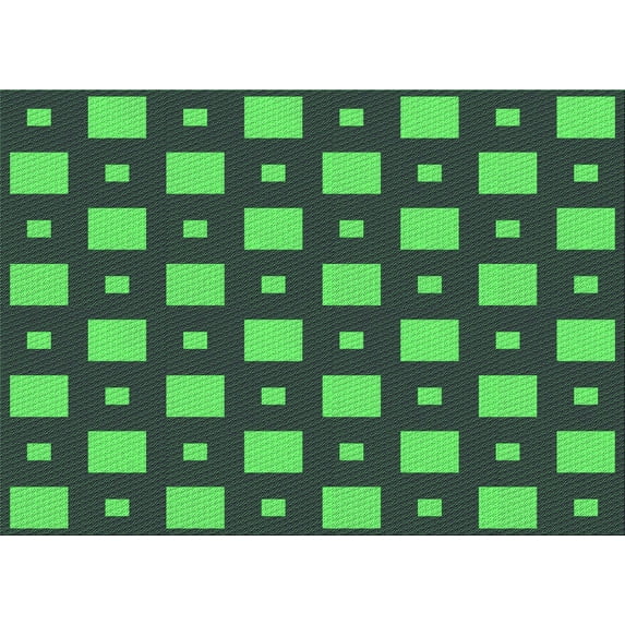 Ahgly Company Indoor Rectangle Patterned DarkSlateGray or DarkSlateGrey Green Area Rugs, 7' x 10'