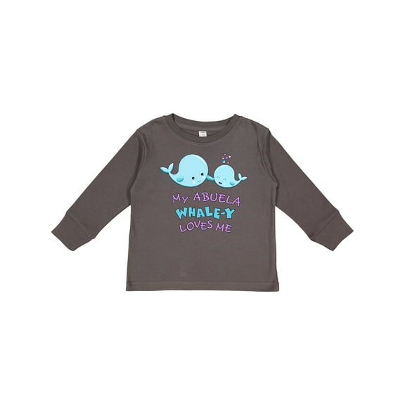 Inktastic My Abuela Whale-y Loves Me Boys or Girls Long Sleeve Toddler T-Shirt