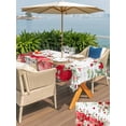 thumbnail image 4 of Outdoor Tablecloth with Umbrella Hole and Zipper, Valentines Love Heart Rectangle Table Cloth 60x120 Inch Waterproof Tablecloth, Red Eucalyptus Botanical Grey Plaid Picnic Table Cover for Patio, 4 of 7