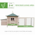 thumbnail image 4 of PawHut Chicken Coop Rabbit Hutch with Nesting Box Run Natural 77", 4 of 9