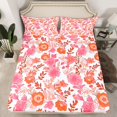 thumbnail image 2 of Homewish Retro Rustic Floral Twin Sheet Sets,Country Floral Twin Fitted Sheet,Pink Orange White Flat Sheet For Girls,Ultra Soft Home Decor,3 Pieces, 2 of 7