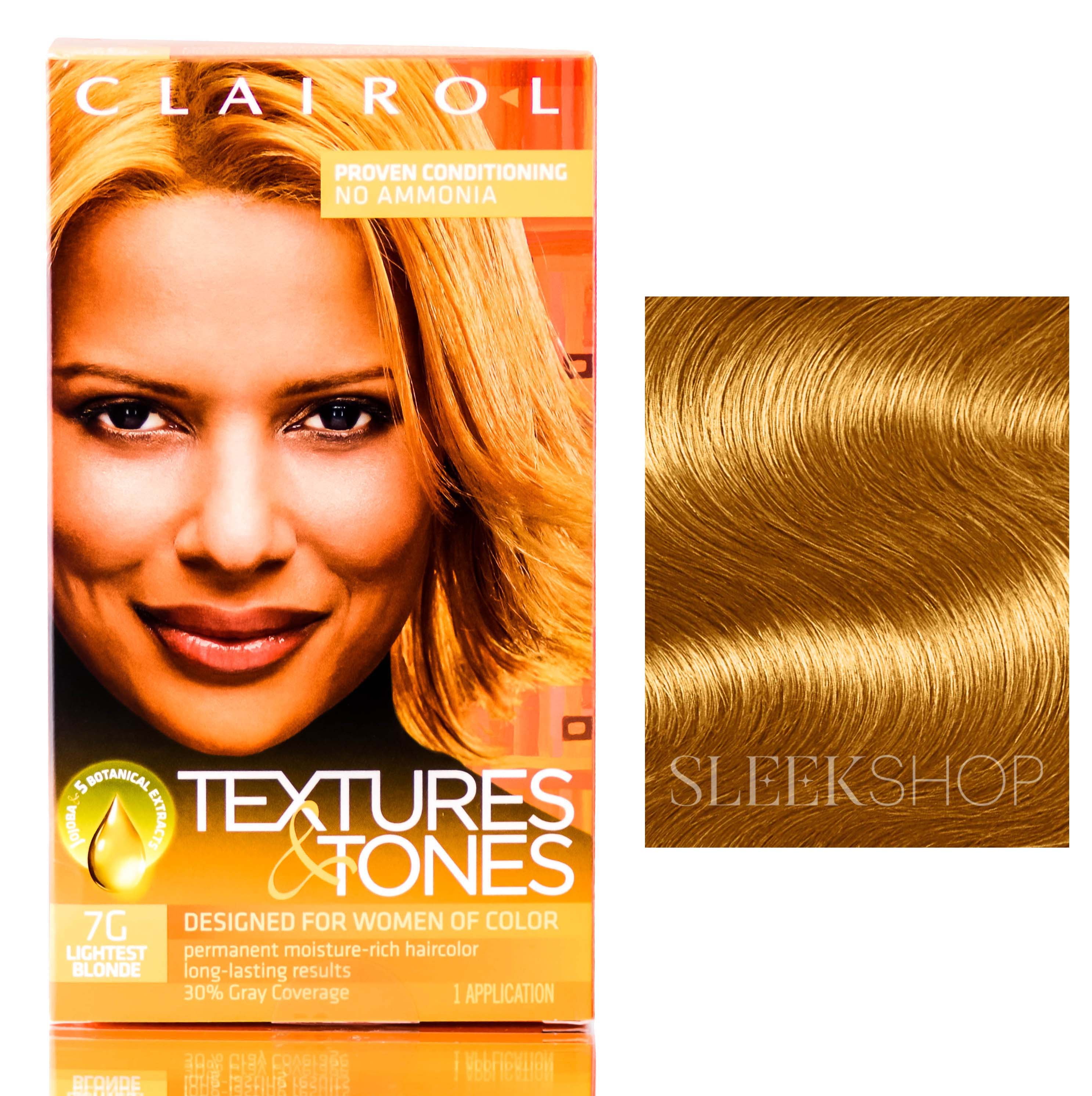 7G Lightest Blonde , Clairol Textures & Tones Hair Color Designed