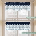 thumbnail image 5 of Blue Chevron Tie Up Valance Curtains for Windows, Kitchen Curtains Window Treatments, Geometric Black Print Wavy Striped White Short Window Shades Valances for Bedroom Bathroom Cafe 54"x18", 5 of 8