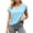 Blue, variant on Tqcoqu Womens Open Back Workout Tops Loose Short Sleeve V-Neck Solid Casual Tops,Army Green Women's S-XXL