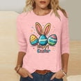 thumbnail image 2 of Camisetas Casuales de las Mujeres Impresas 3/4 Manga Cuello Redondo Blusa, Moda Ligera Superior para el Hogar Y el Uso Diario, Cómoda Imitación de la Tela Del Estante, 2 of 6