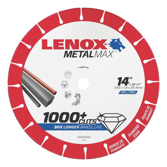 LENOX Roue de Coupe Outils, Bord Diamant, 14 Pouces (1972929)
