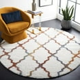 thumbnail image 2 of SAFAVIEH Berber Alastar Abstract Polyester Shag Area Rug, Ivory/Multi, 7' x 7' Round, 2 of 8