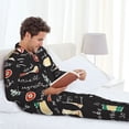 thumbnail image 6 of Honeii Vegetable Quiche Pattern Mens Pajamas Set,2pcs Men's Lounge Long Sleeve Sleep Shirt and Pajama Bottoms Sleepwear Set,Mens Pjs Sets-, 6 of 7