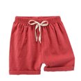 thumbnail image 4 of Summer Soft Pure Cotton Kids Solid‑Color Shorts, Adjustable Waist Loose‑Fit Beach Play Casual Shorts for Toddler 2‑12Y, 4 of 4
