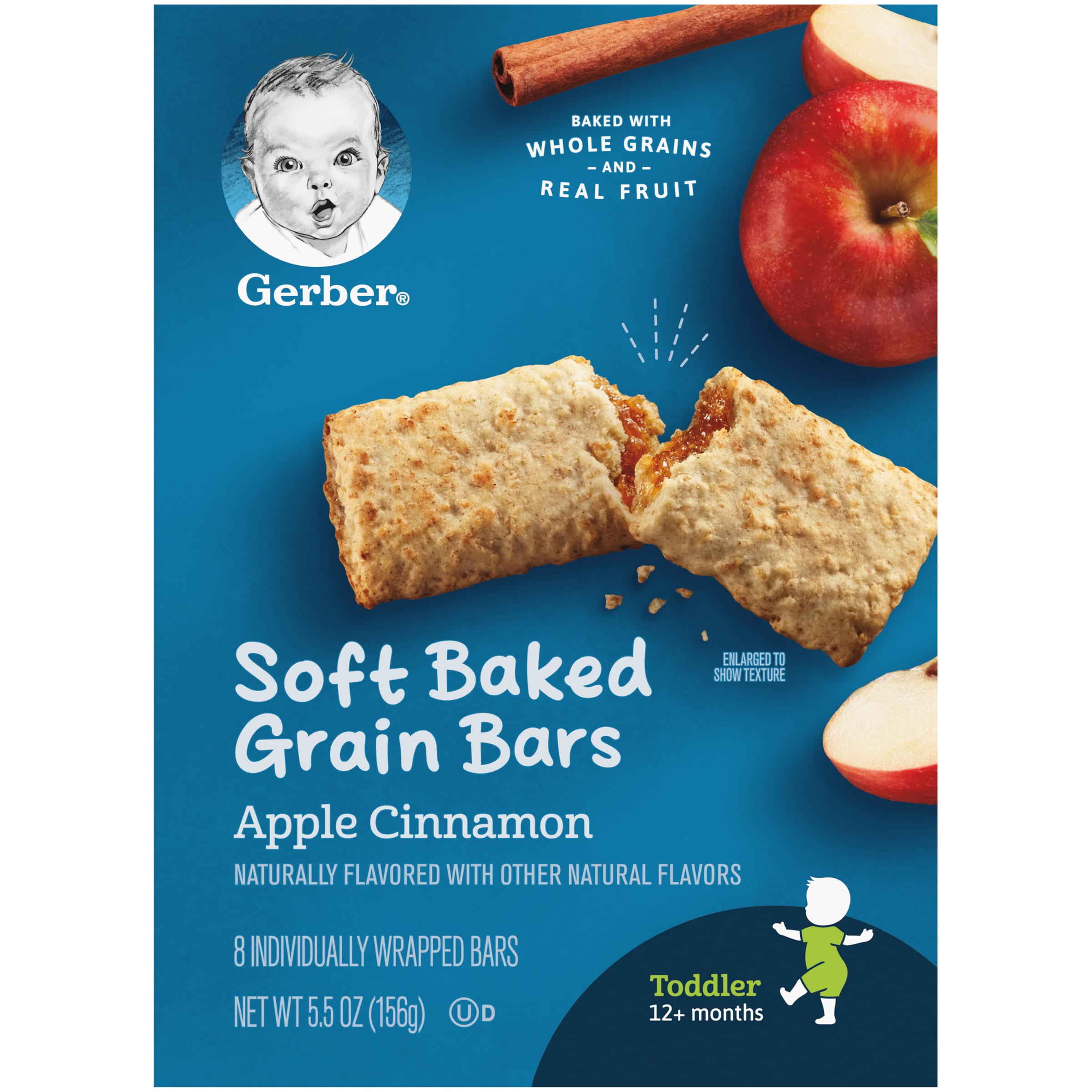 Gerber Soft Baked Grain Bars, Cinnamon, 0.68 oz Box