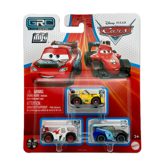 Disney Pixar Cars Toys, Global Racers Cup Mini Racers 3-Pack Metal Toy Cars