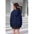 thumbnail image 2 of Arshiner Girls Zip Up Hoodies Black Teen Hooded Sweatshirts Fleece Track Jackets Kids Fall Winter Clothes Size 10-12 Navy Blue 130, 2 of 3