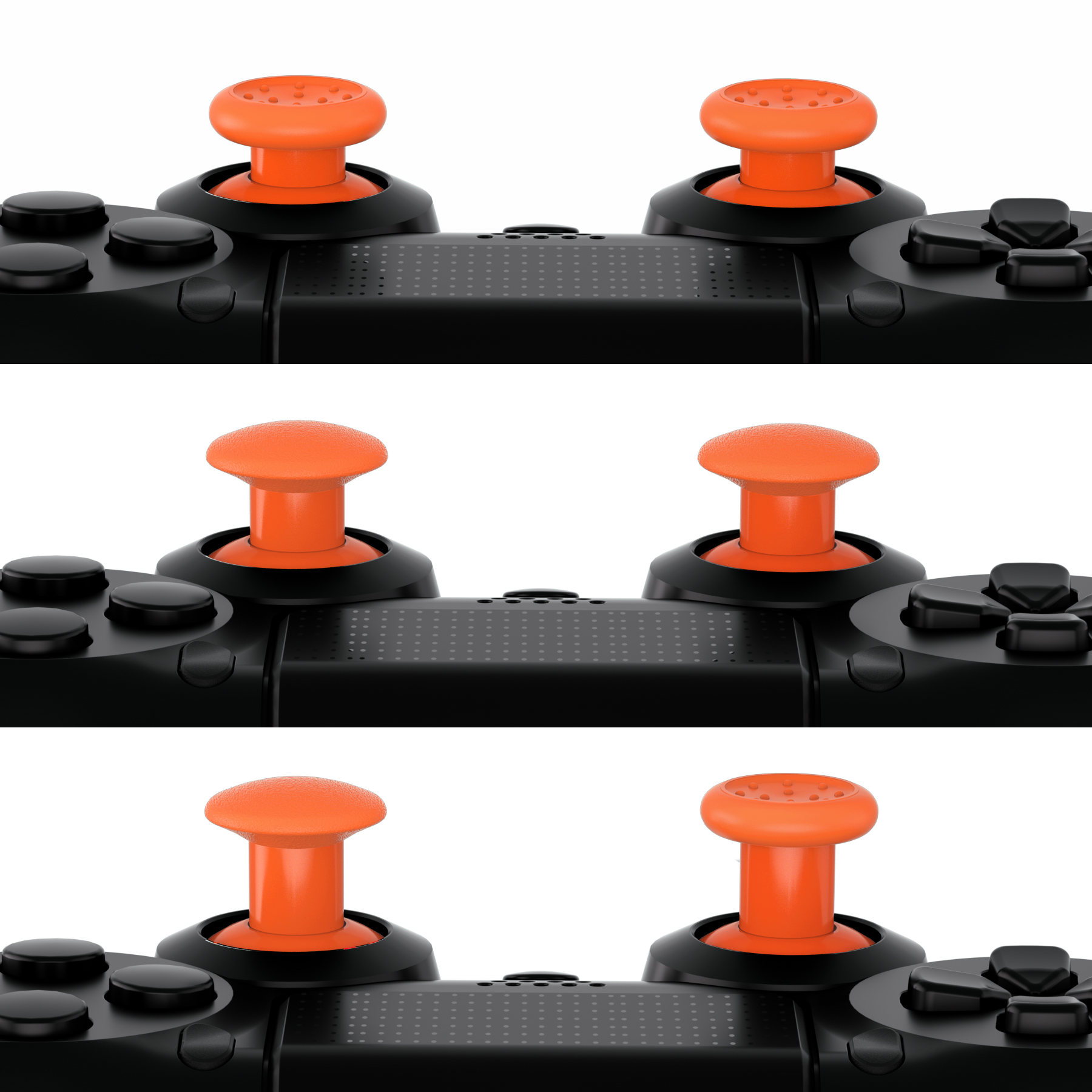 EXtremeRate Ergonomic Interchangeable Thumbsticks For PS5 & PS4 Controllers – Multiple Colors, 11g