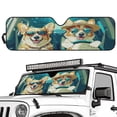 thumbnail image 2 of HUIACONG Cute Brown Dog Windshield Sunshade for Wrangler TJ JK Windshield Sunshade Visor Mat for Jeep Wrangler TJ JK JKU 1996-2018 Sun Shade Screen Accessories Keep Cool, 2 of 6