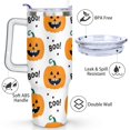 thumbnail image 3 of Happy Halloween Pumpkin Tumbler with Handle and Straws 40 oz Stainless Steel Halloween Travel Coffee Mug Birthday Present for Women Girls Daughter Mom Gifts for Him/Her Coffee Mugs, 3 of 7