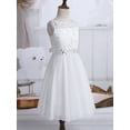 thumbnail image 6 of iiniim Kids Flower Girls Dress Lace Chiffon Sequins Rhinestone Bridesmaid Wedding Formal Party Size 2-16 Ivory 10, 6 of 7