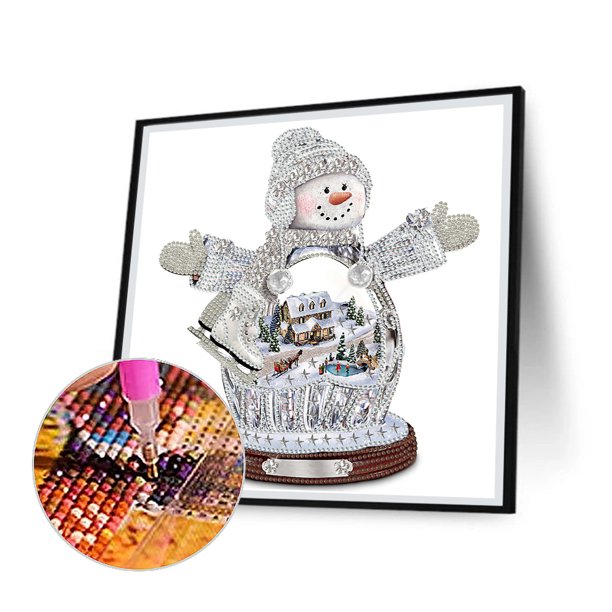 Cuadros Decorativos Taladro parcial de forma especial de pintura de diamante DIY 5D muñeco de nieve de Navidad (k123) Wdftyju embutido en tela