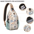 thumbnail image 3 of Seashell and Beach Pattern Lightweight Travel Sling Backpack Durable Multipurpose Crossbody Bag with Nautical Tropical Starfish Design for Hiking and Outdoor Use, 3 of 4