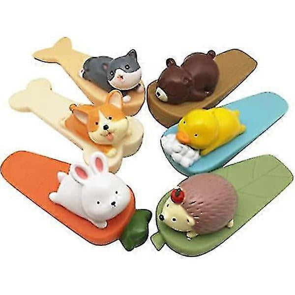 6pcs Rabbit Hedgehog Bear Duck Cat Dog Animal Door Stopper Cute Doorstop Decorative Door Stop Door Wedge.