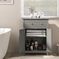 thumbnail image 3 of Topbuy Freestanding Bathroom Storage Cabinet Floor Cabinet with Drawer Doors and Adjustable Shelf for Storage Grey, 3 of 10