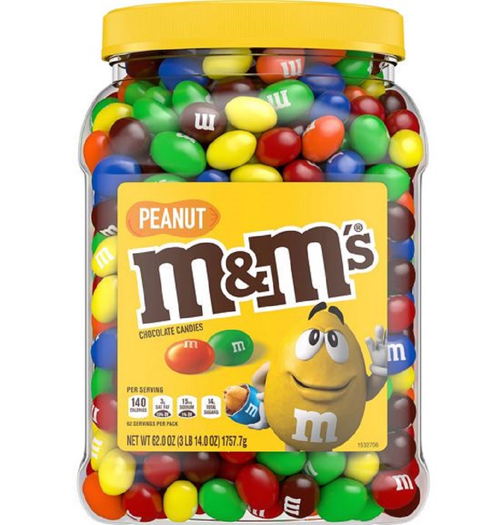 Mandms Candies Peanut Chocolate 62 Ounce Jar Pack Of 1