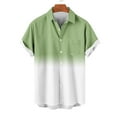 thumbnail image 4 of ZCFZJW Mens Fashion Ombre T-Shirts Casual Button Down Beach Hawaiian Shirts Tie Dye Gradient Print Summer Vacation Tees Shirt Tops with Pockets Green XXXXXL, 4 of 6