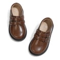 thumbnail image 4 of Rexoro Girls School Loafers Premium PU Leather Double Buckle Wedding Flats Dress, 4 of 7