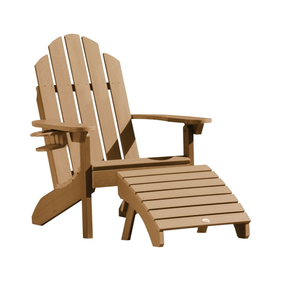 1 Classic Westport Adirondack Chair with 1 Easy-add Cup Holder & 1 Folding Adirondack Ottoman