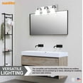 thumbnail image 2 of Sunlite Vanity Light Fixture, Frosted Glass Shade, Medium Base (E26) Socket, Standard A19 (60W Max), Brushed Nickel, 2 of 7