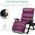 thumbnail image 5 of HYJY Oversized Zero Gravity Chair, Folding Outdoor Patio Recliner, XL Anti Gravity Lounger w/Removable Cushion, Cup Holder, Side Tray, 350lb Capacity - Amethyst Purple, 5 of 8