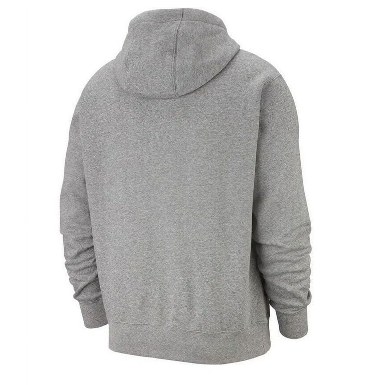 Men s Nike Dark Gray Heather Matte Silver White Sportswear Club Fleece Pullover Hoodie 3XL Walmart