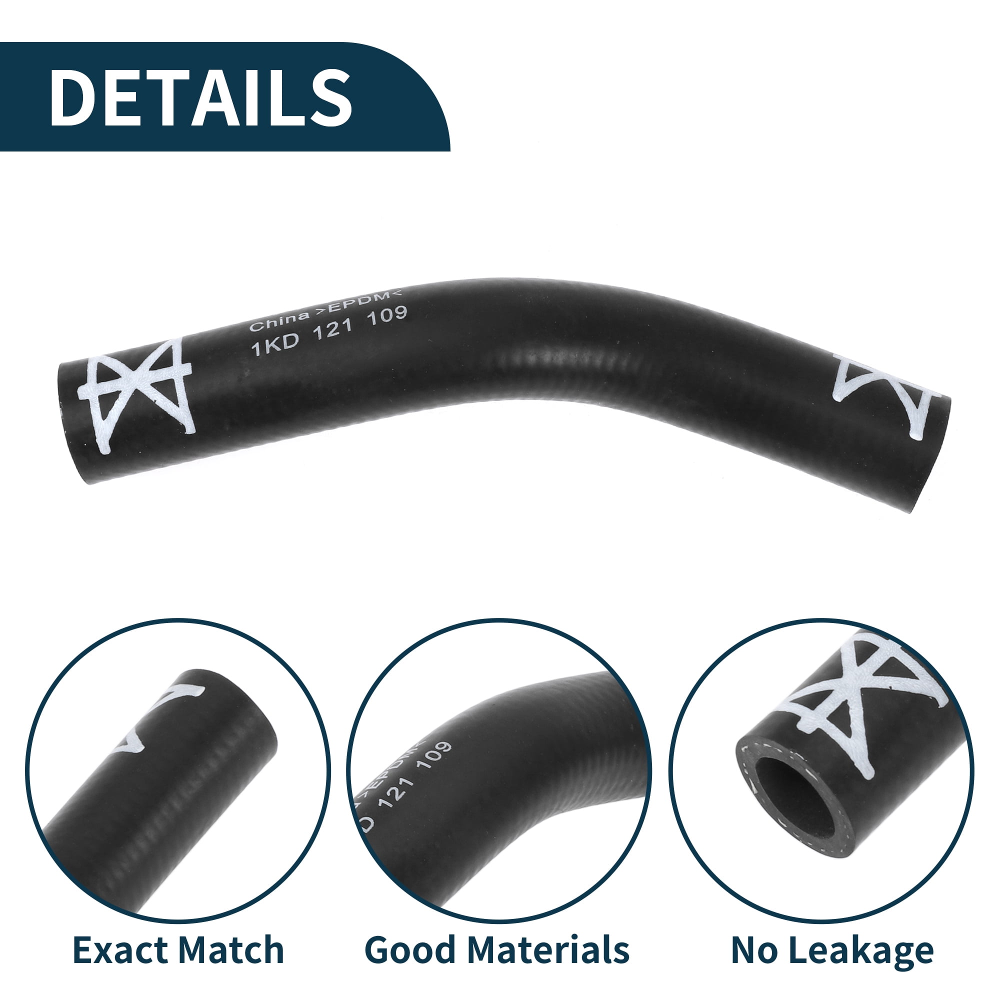 Unique Bargains Radiator Hose for Volkswagen CC 2009-2017 Rubber 1 Pcs Coolant Pipe