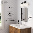 thumbnail image 6 of Nathan James Izzy Modern 2-Light Vanity Light Fixture, Modern Wall Sconce Bathroom Light with White Globe Shades and Bathroom 4-Piece Black Metal Accessory Set, 6 of 8