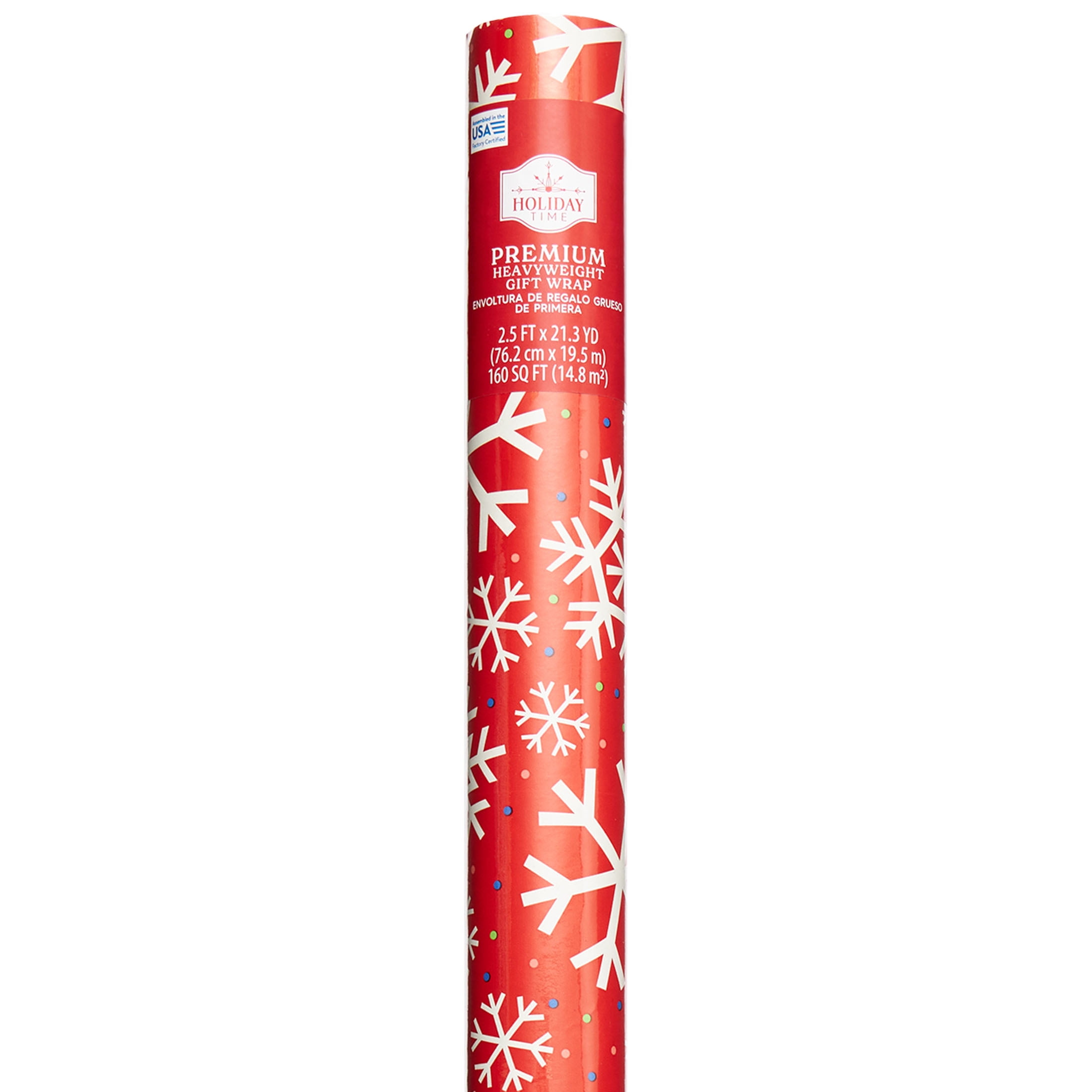 Red and White Snowflakes Gift Wrapping Paper 15ft – CakeSupplyShop