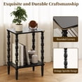 thumbnail image 4 of Maliowa 2-Tier Side Table, Small End Table for Living Room Bedroom with Storage Shelf, Vintage Accent Table Nightstand with Spindle Legs, Black, 4 of 11