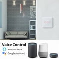 thumbnail image 2 of Smart Light Switch 3 Gang 1 Way Alexa/Google Assistant Compatible, WiFi Touch Switch White Glass Panel with Timer Function, Tuya/Smart Life App Control, 2 of 5