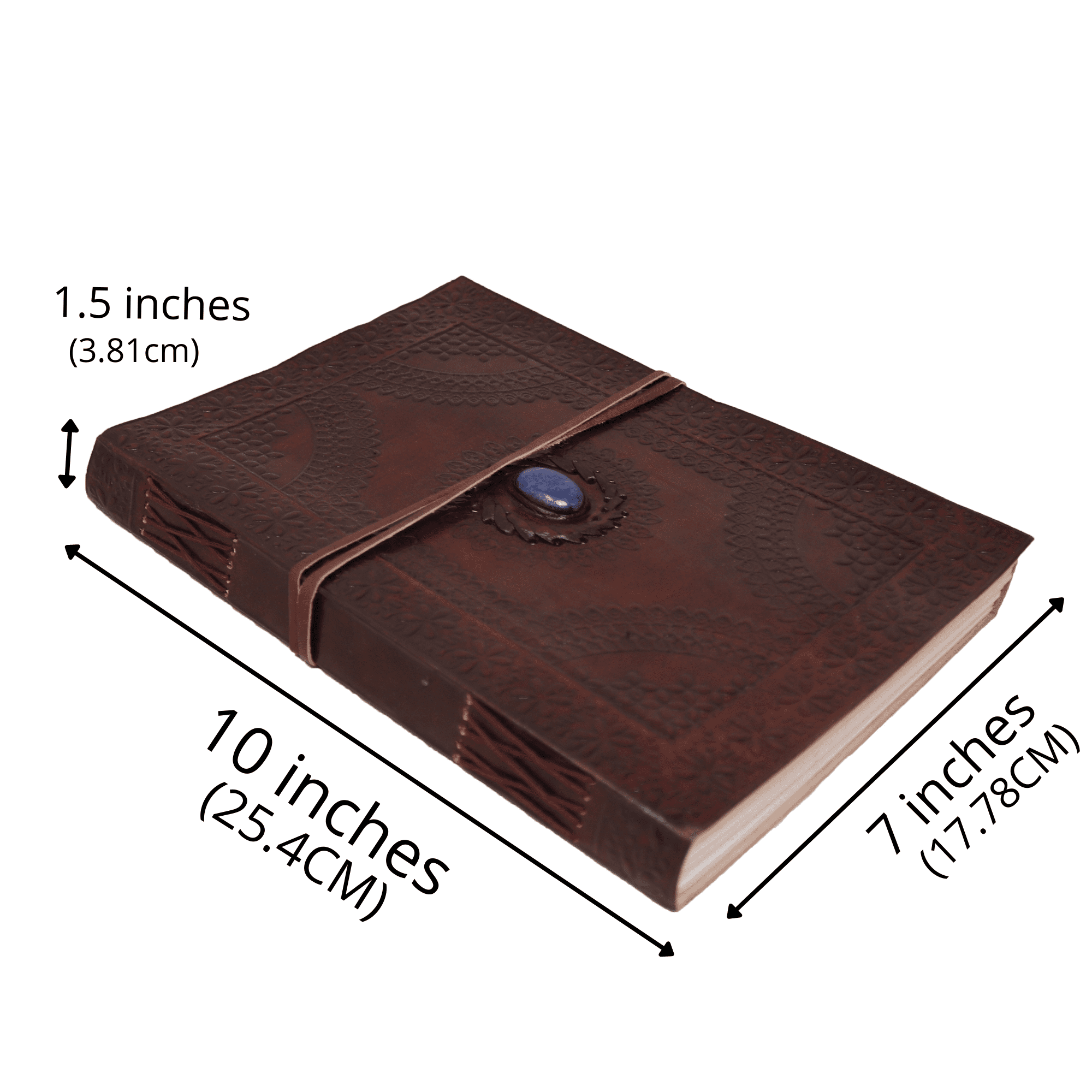 Jaald Leather Journal with String Blue Stone Grimoire Travel Diary Spell Book Daily Planner Book of Shadows Sketchbook Gifts for Artists