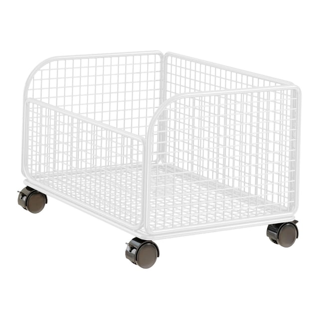 Organizador de carpetas con ruedas para colocar junto a la estantería, portátil, para el hogar, la cocina y el móvil. Blanco individual